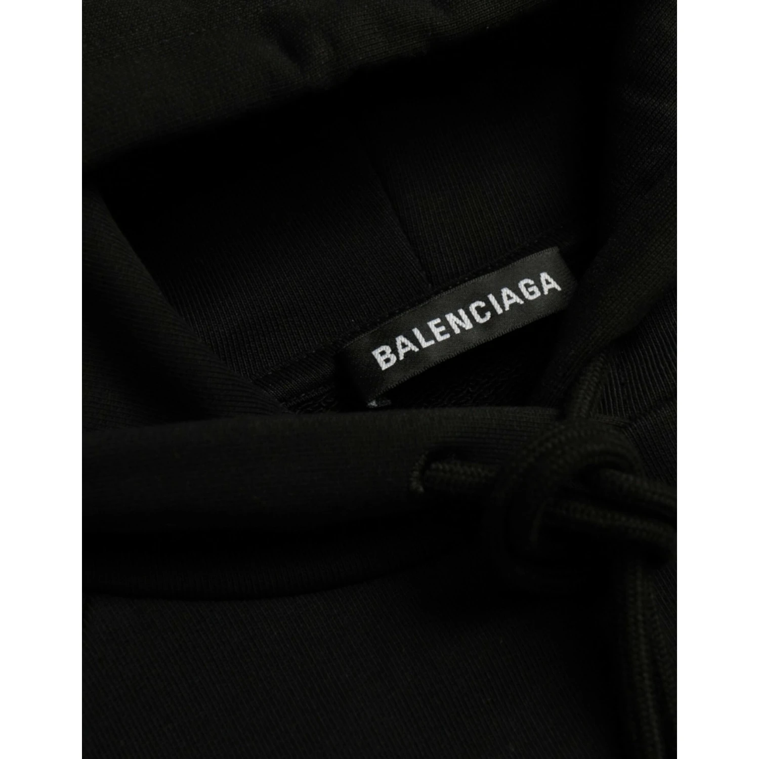 Black Cotton Logo Hooded Pullover Sweatshirt Sweater