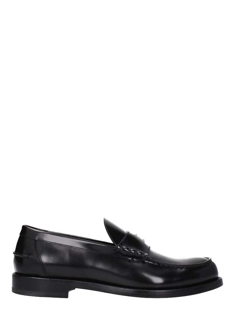 Black Leather Slip-On Loafers
