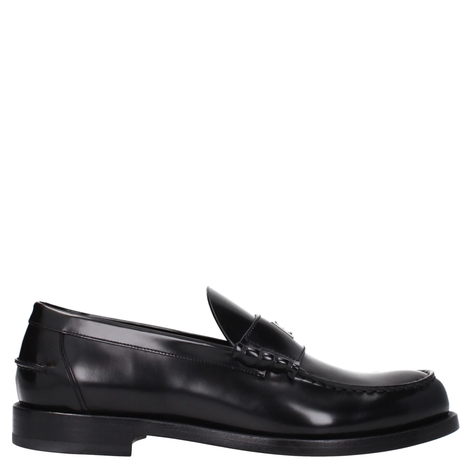 Black Leather Slip-On Loafers
