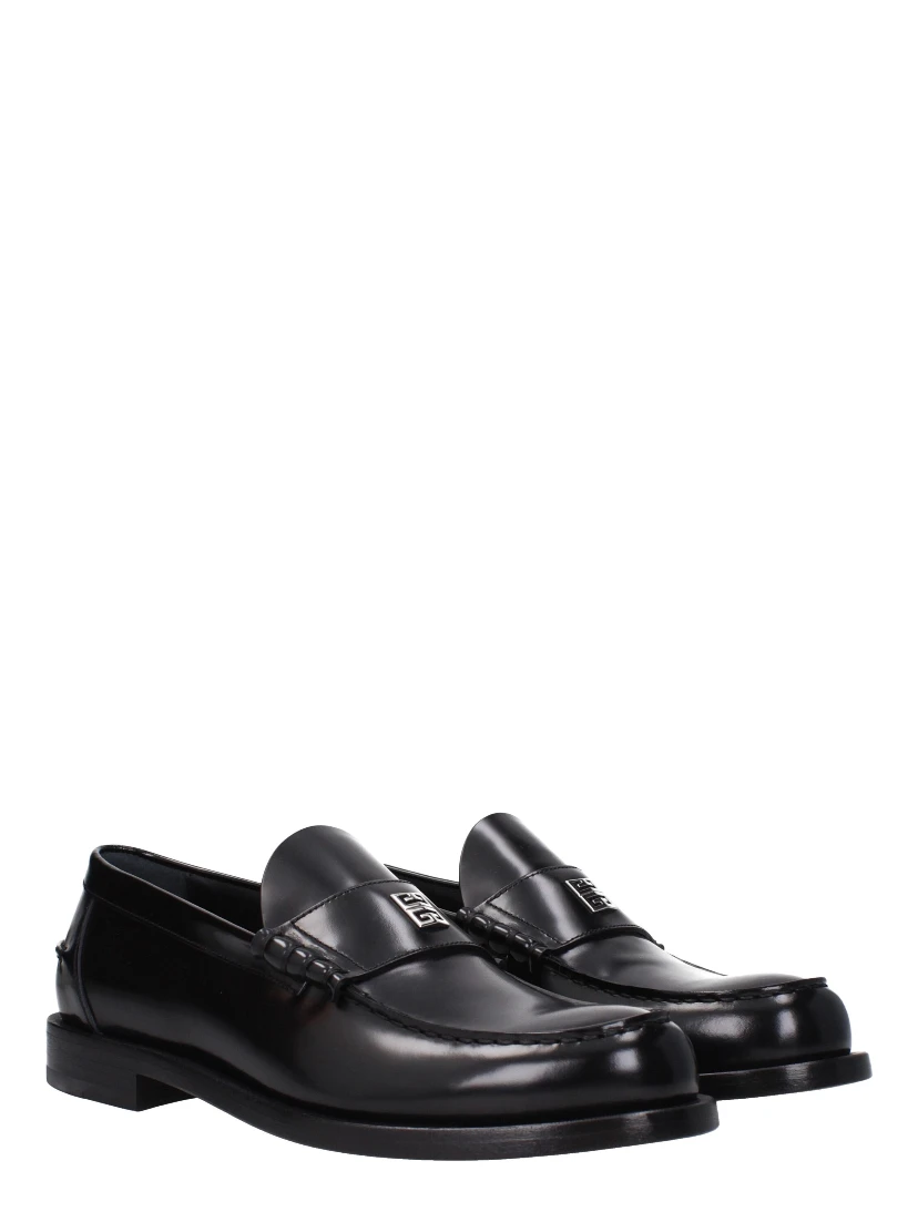 Black Leather Slip-On Loafers
