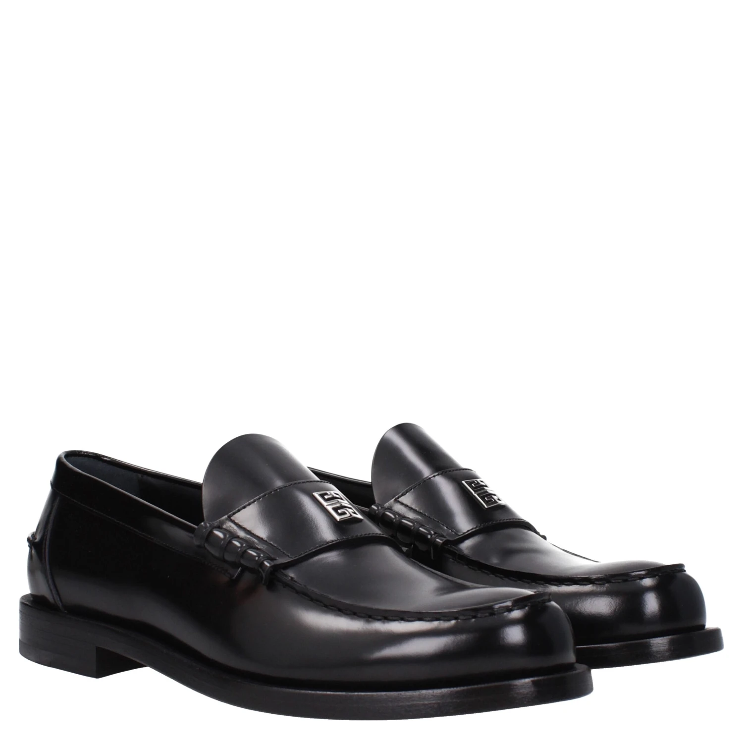 Black Leather Slip-On Loafers