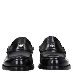 حذاء لوفر أسود من الجلد سهل الارتداء