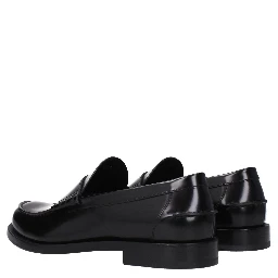 حذاء لوفر أسود من الجلد سهل الارتداء