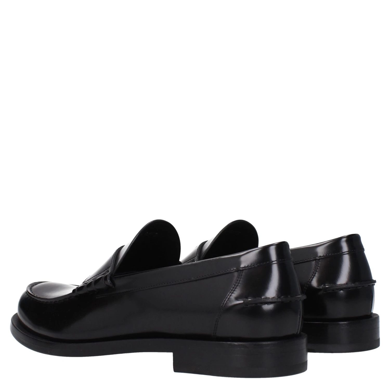 Black Leather Slip-On Loafers