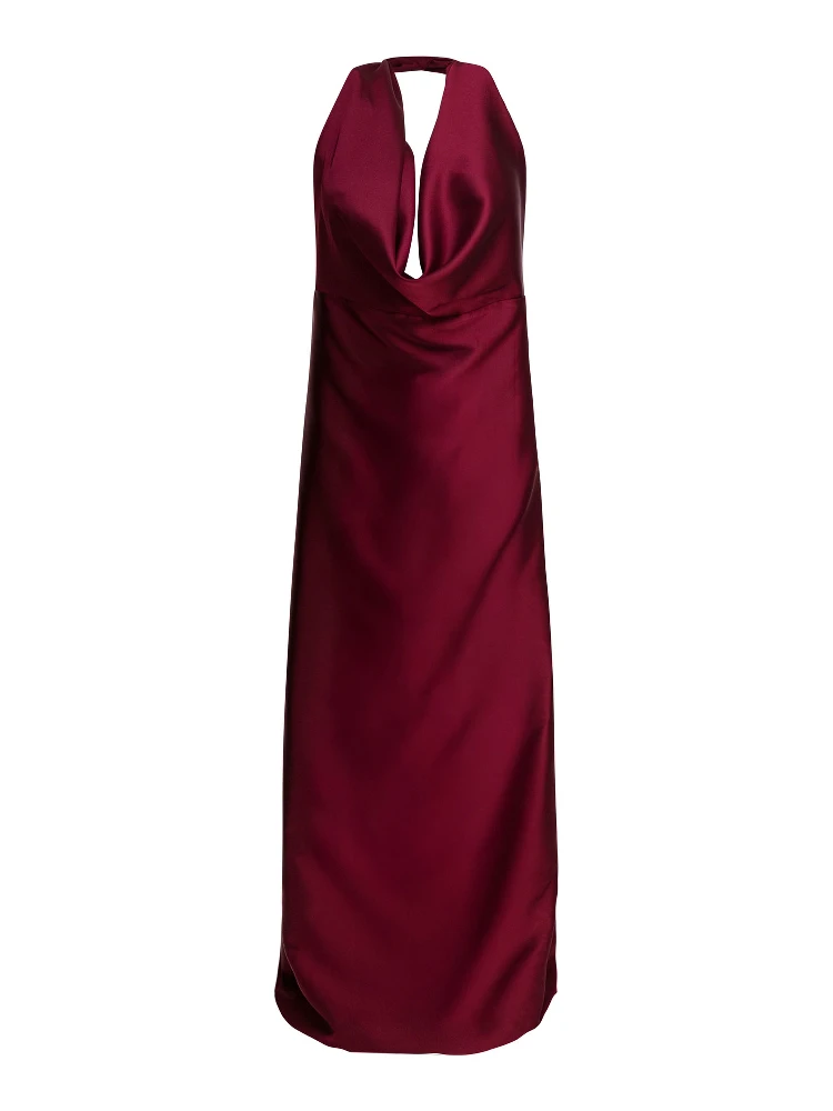 Flared dress with American neckline