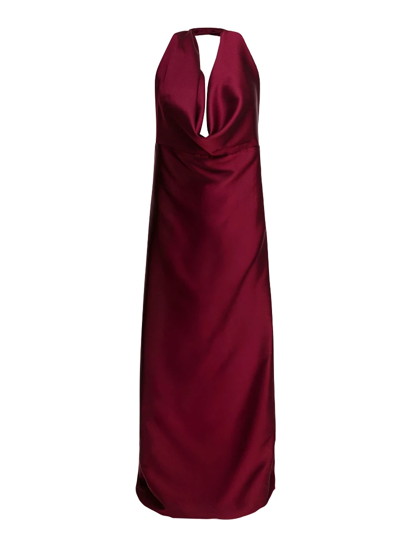 Flared dress with American neckline