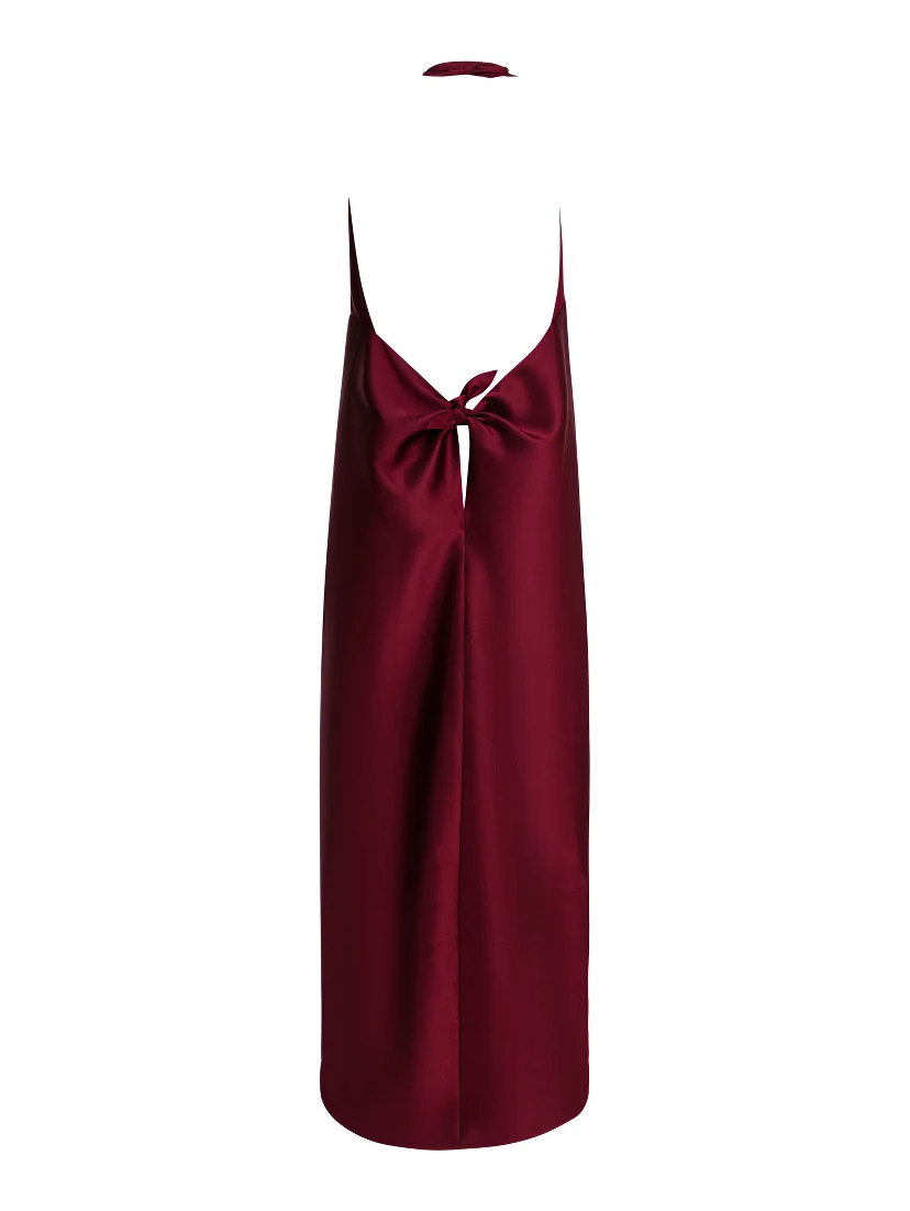 Flared dress with American neckline
