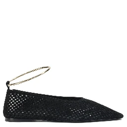 Suede perforated ballet flats