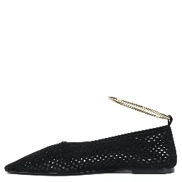 Suede perforated ballet flats