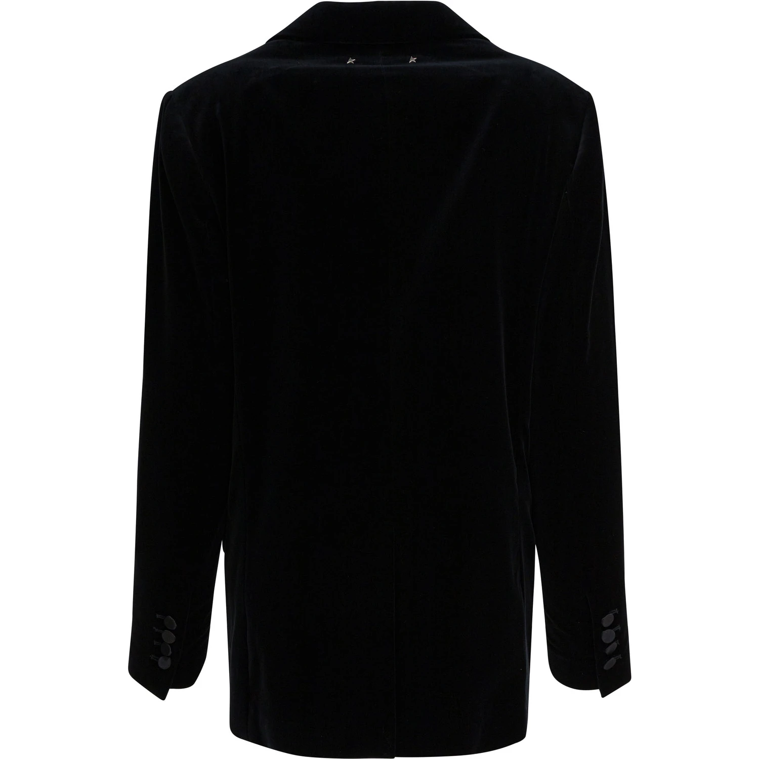 Velvet and satin double-breasted blazer