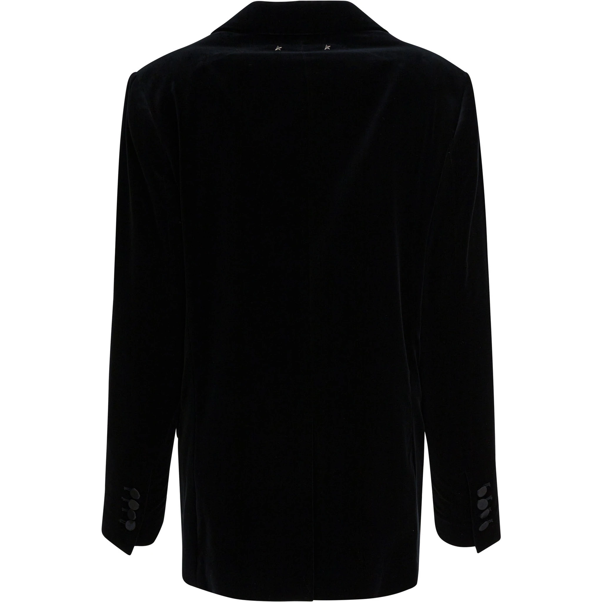 Velvet and satin double-breasted blazer