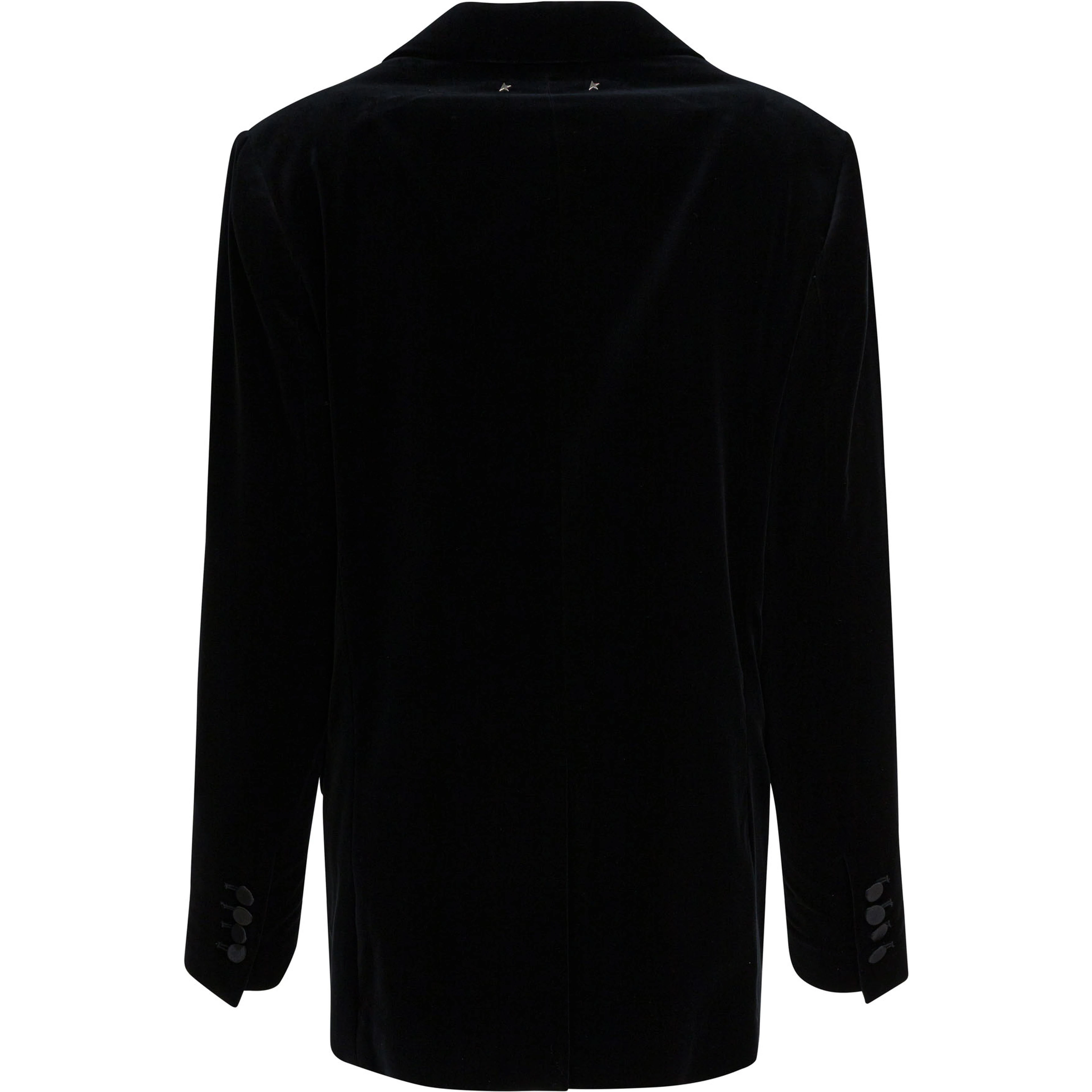 Velvet and satin double-breasted blazer