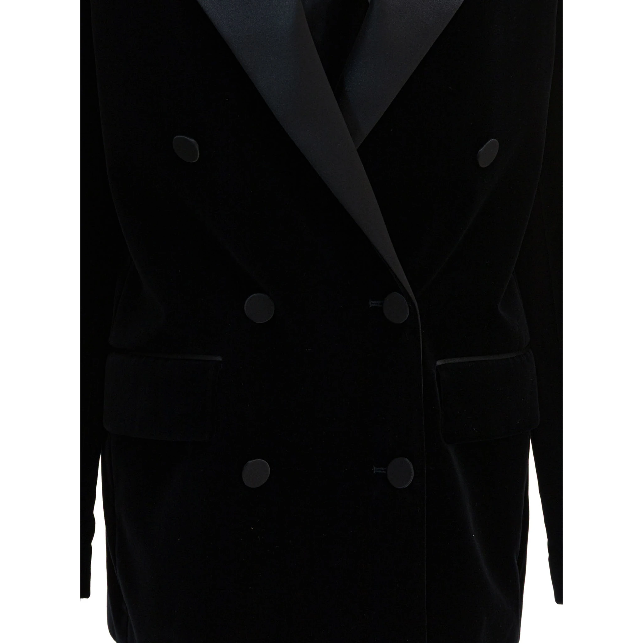 Velvet and satin double-breasted blazer