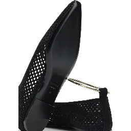 Suede perforated ballet flats