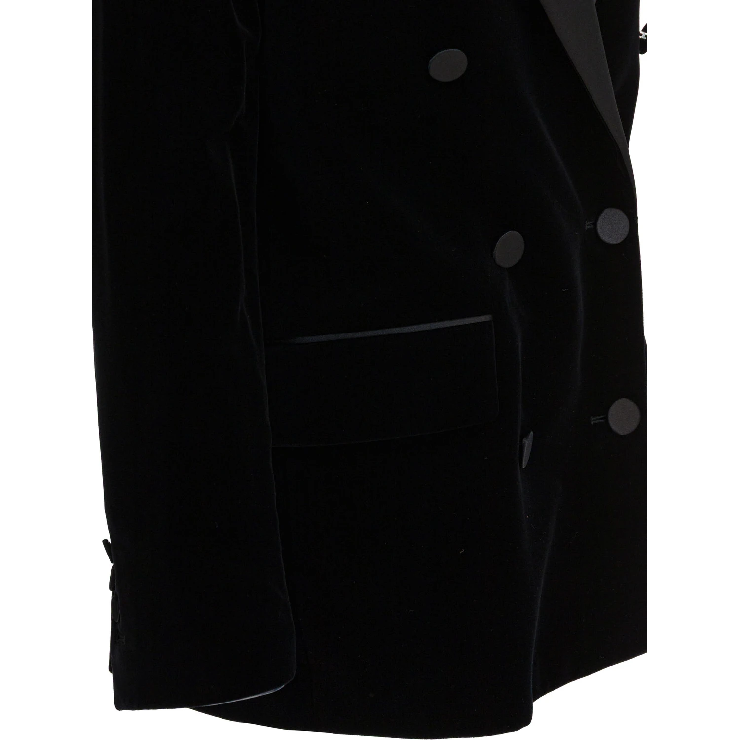 Velvet and satin double-breasted blazer