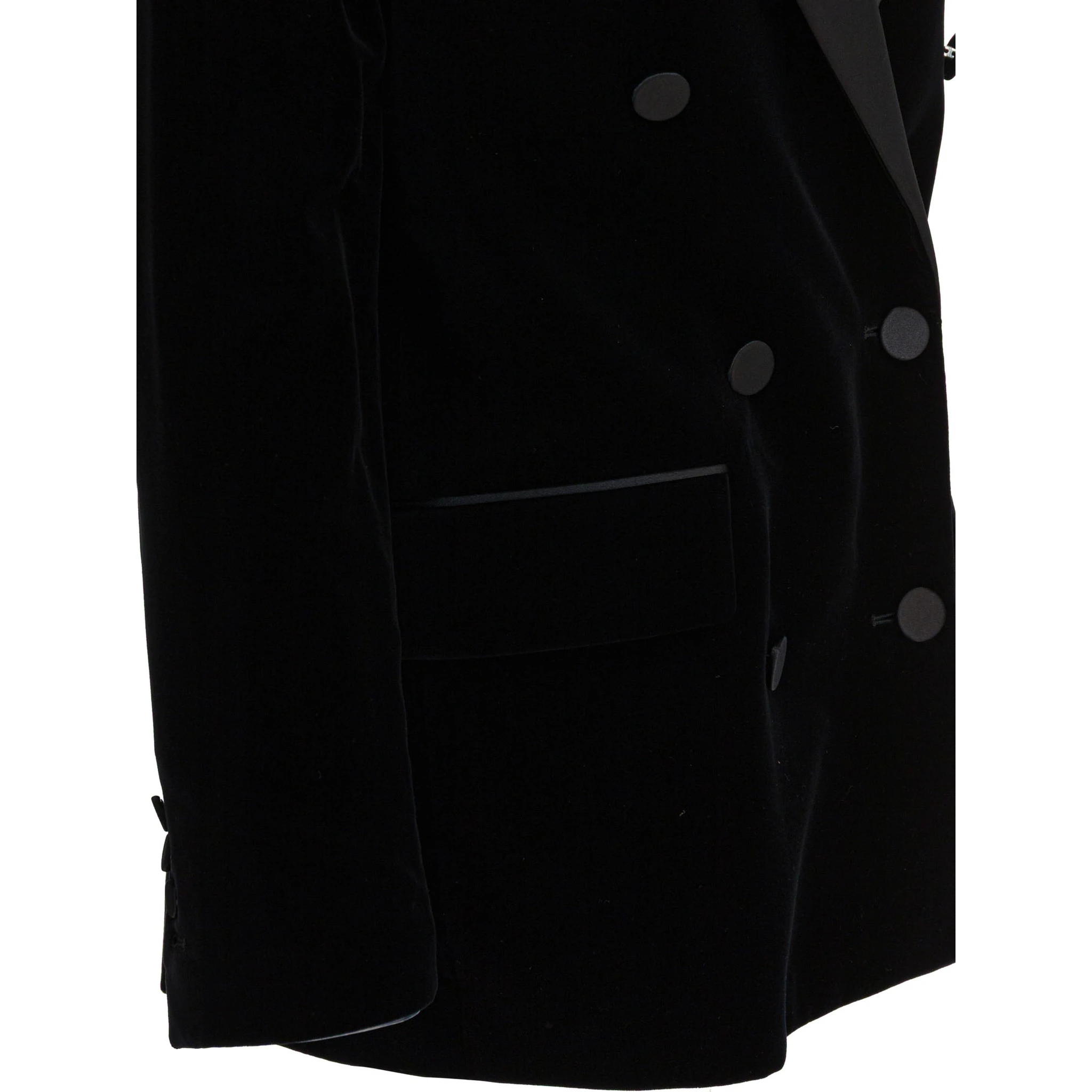 Velvet and satin double-breasted blazer