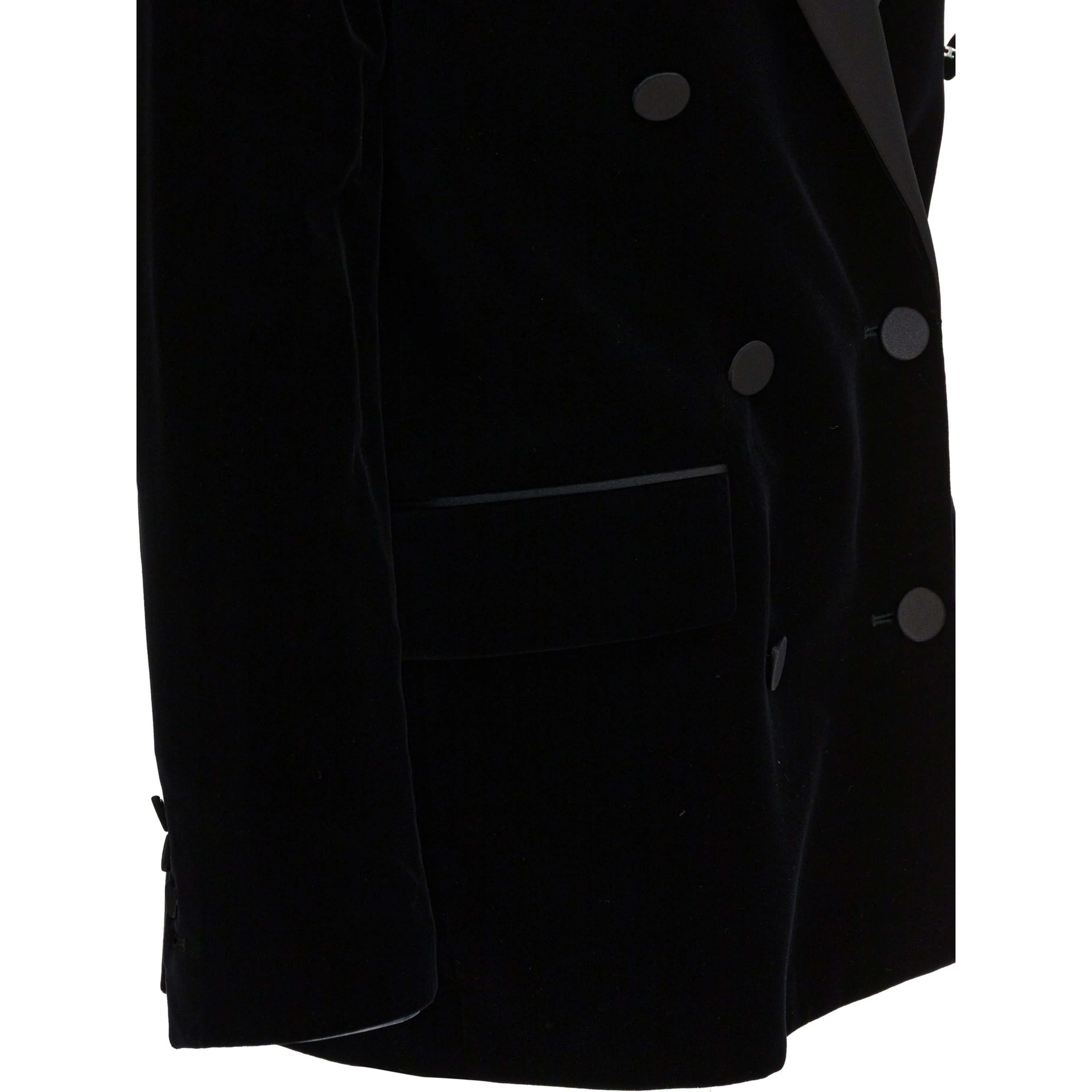 Velvet and satin double-breasted blazer