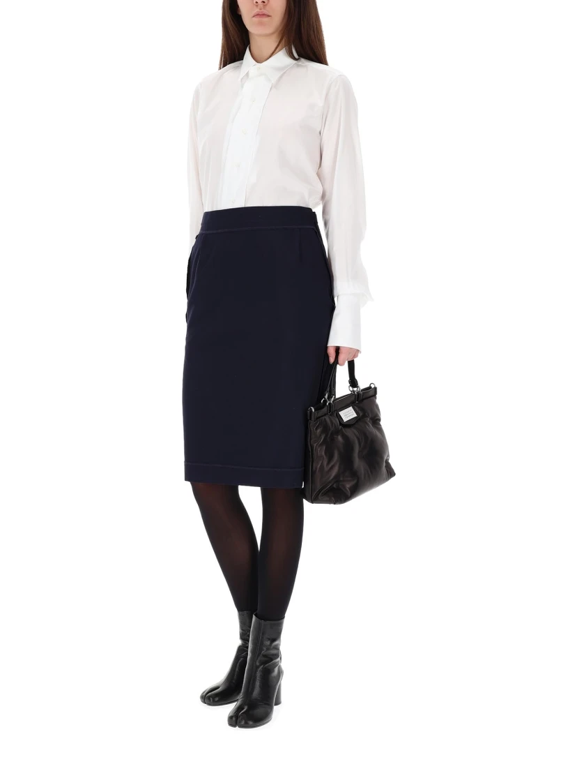 MIDI SKIRT WITH ZIPPER DETAIL