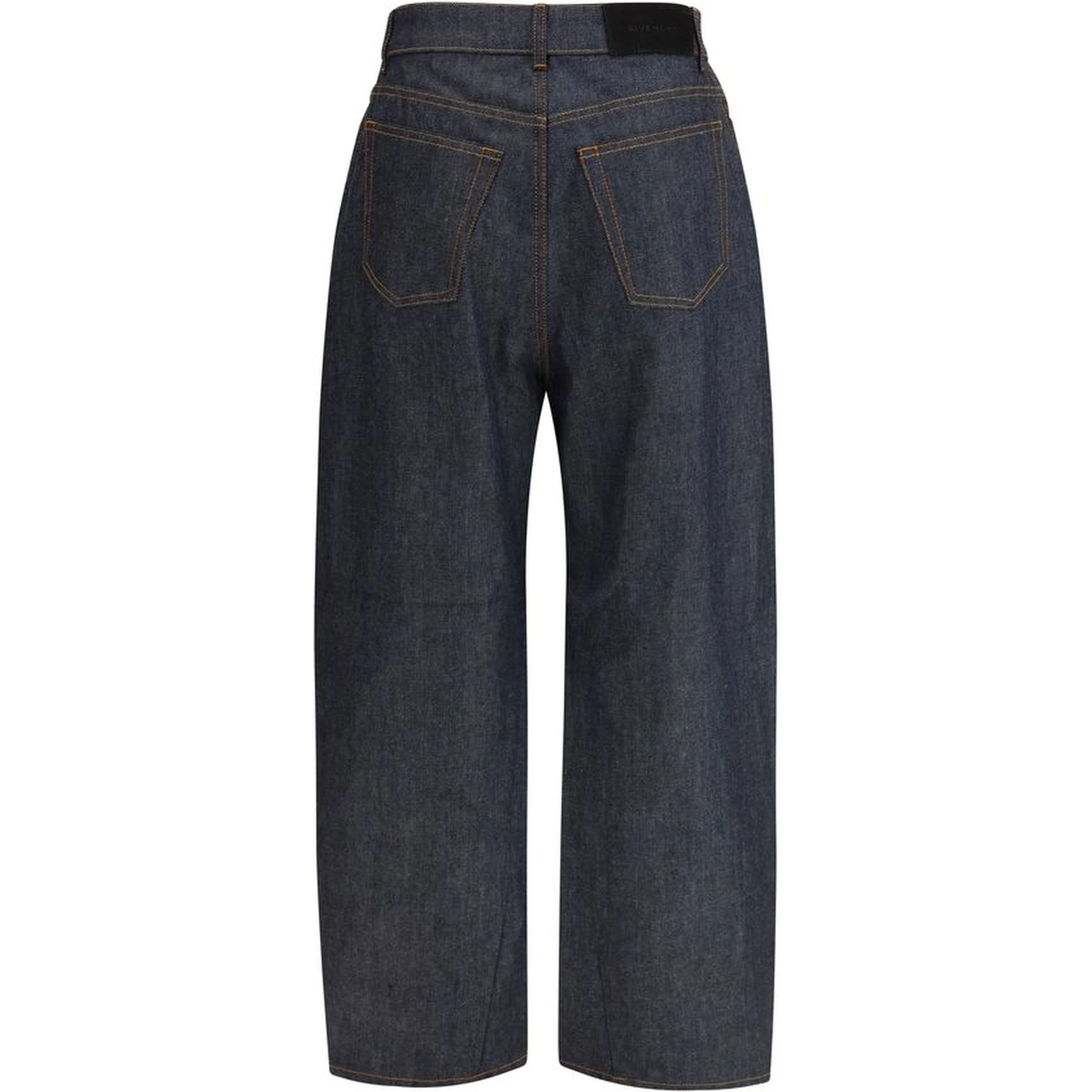 Blue Cotton Casual Pants