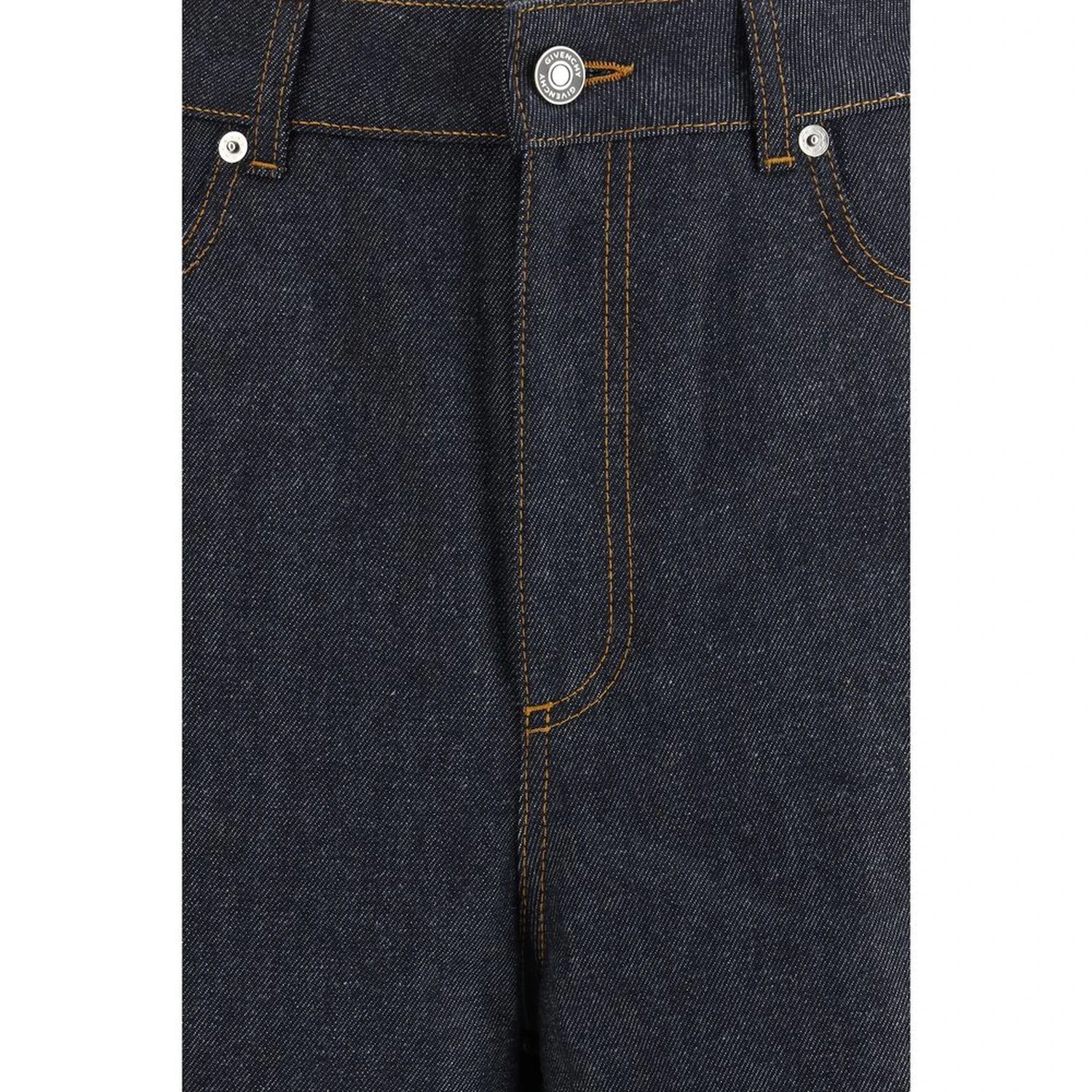 Blue Cotton Casual Pants
