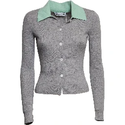 Grey Merino Wool Cardigan