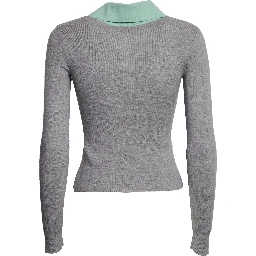 Grey Merino Wool Cardigan