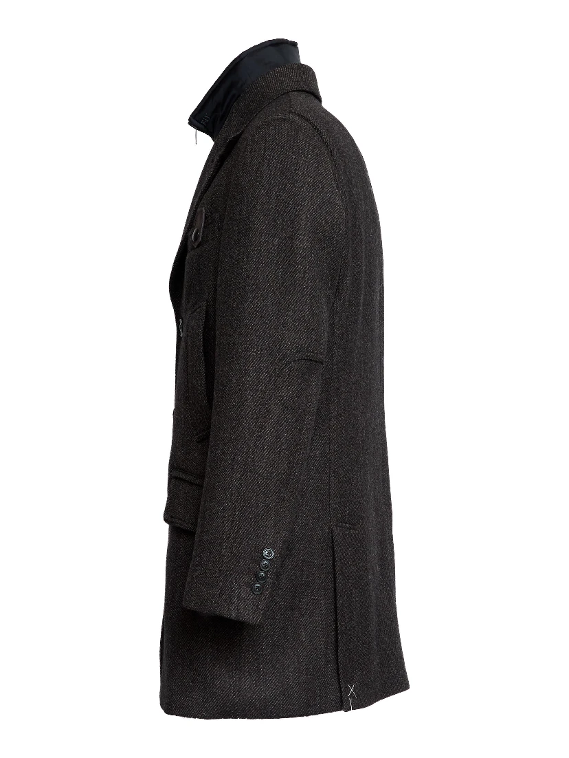 Cappotto Driving Double In Lana Diagonale