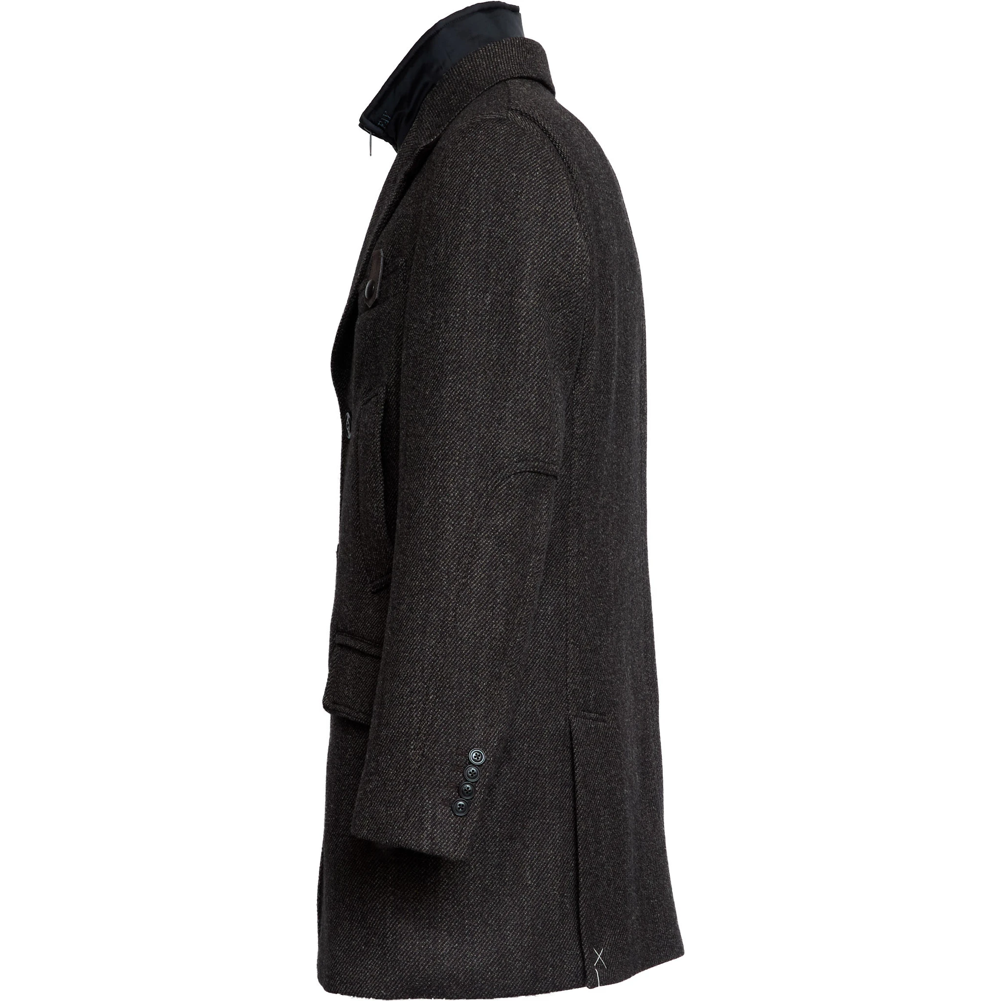 Cappotto Driving Double In Lana Diagonale