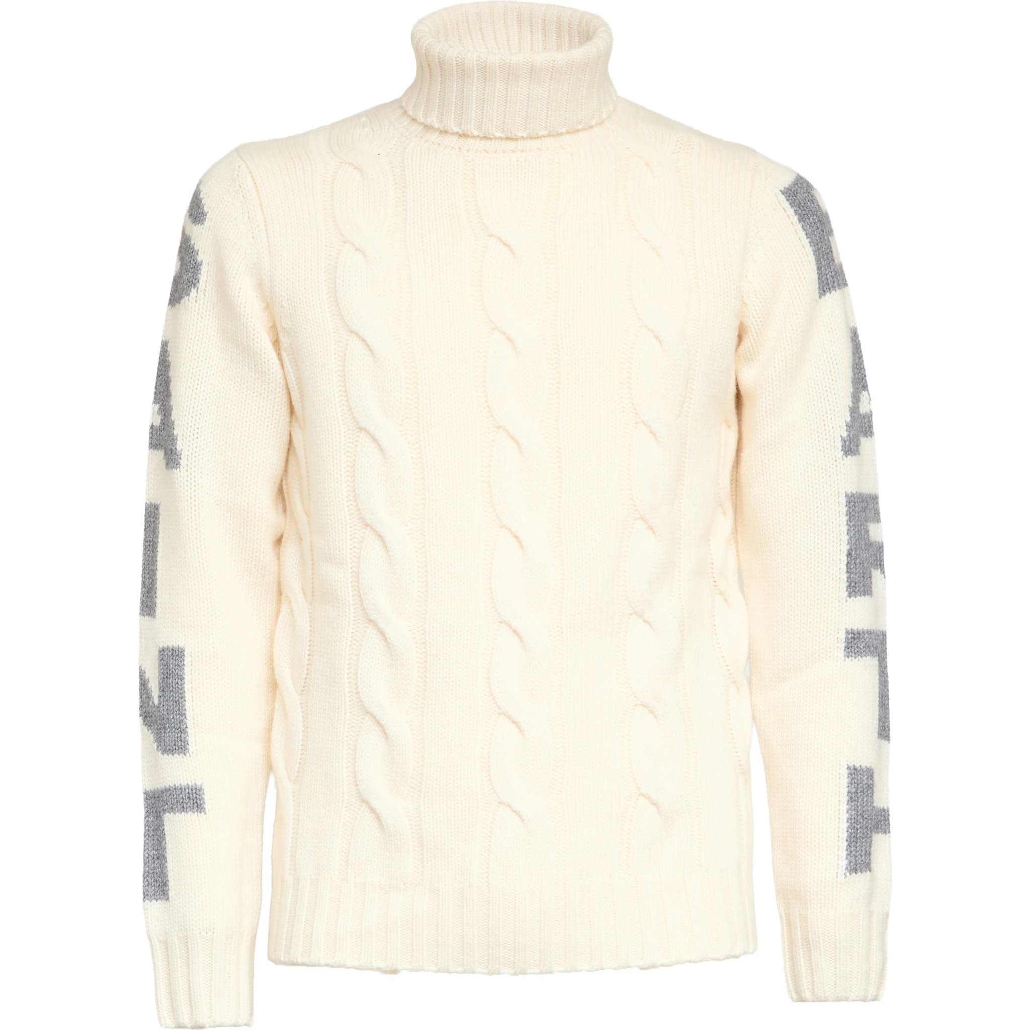 كنزة سانت موريتز ذات الرقبة العالية مع ضفائر