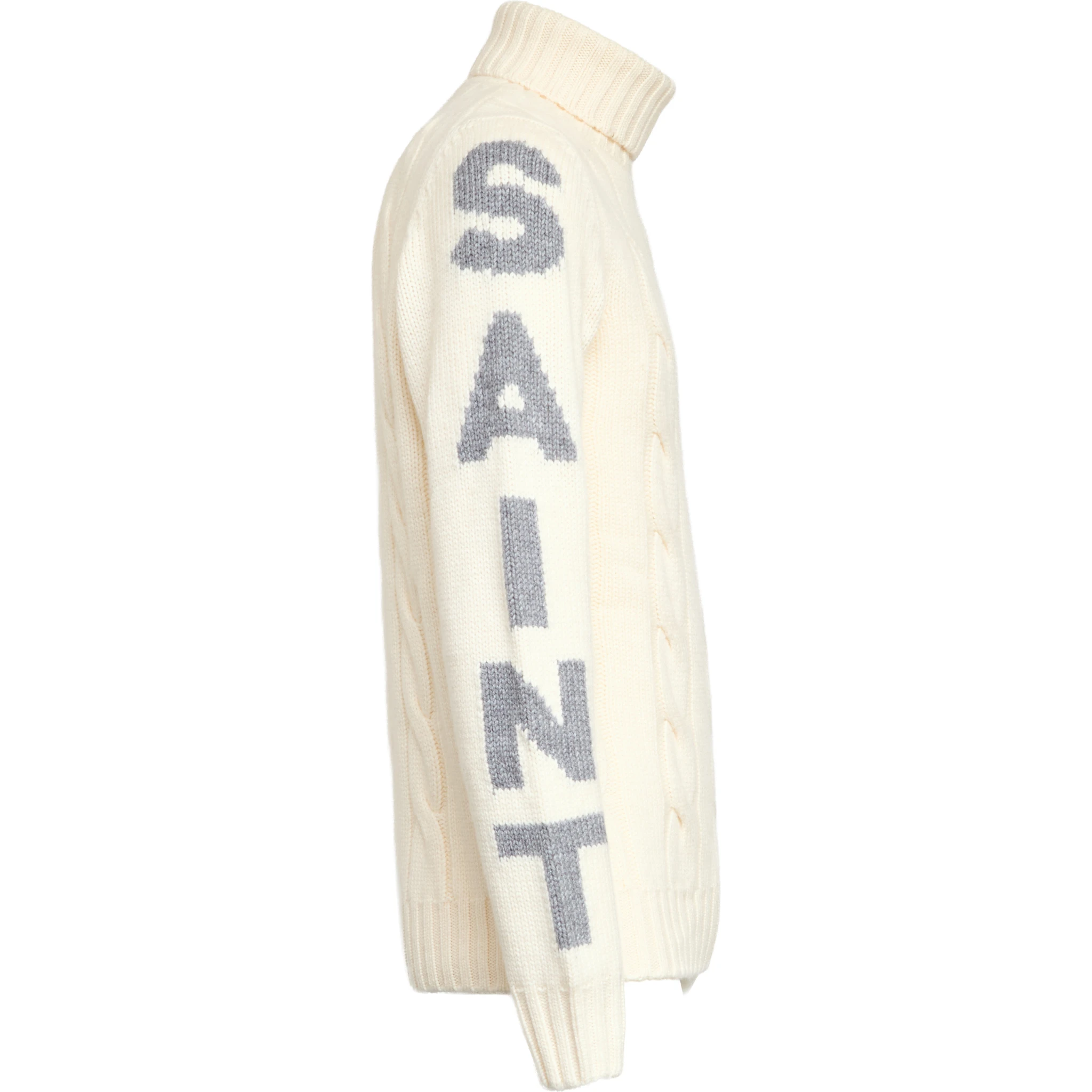 كنزة سانت موريتز ذات الرقبة العالية مع ضفائر