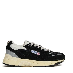 Sneakers Hyperway In Mesh E Suede Nero, Argento