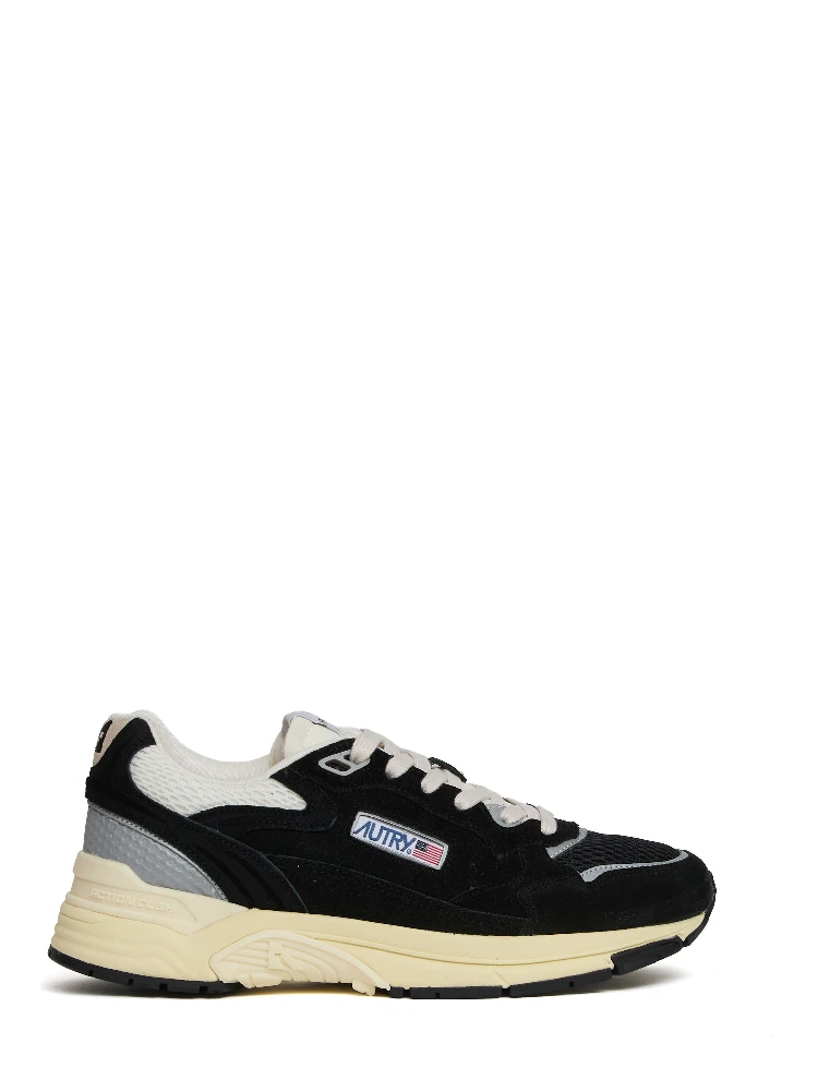 Sneakers Hyperway In Mesh E Suede Nero, Argento