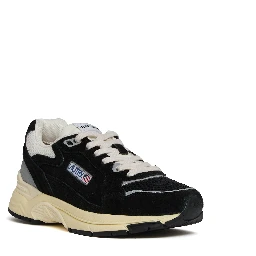 Sneakers Hyperway In Mesh E Suede Nero, Argento