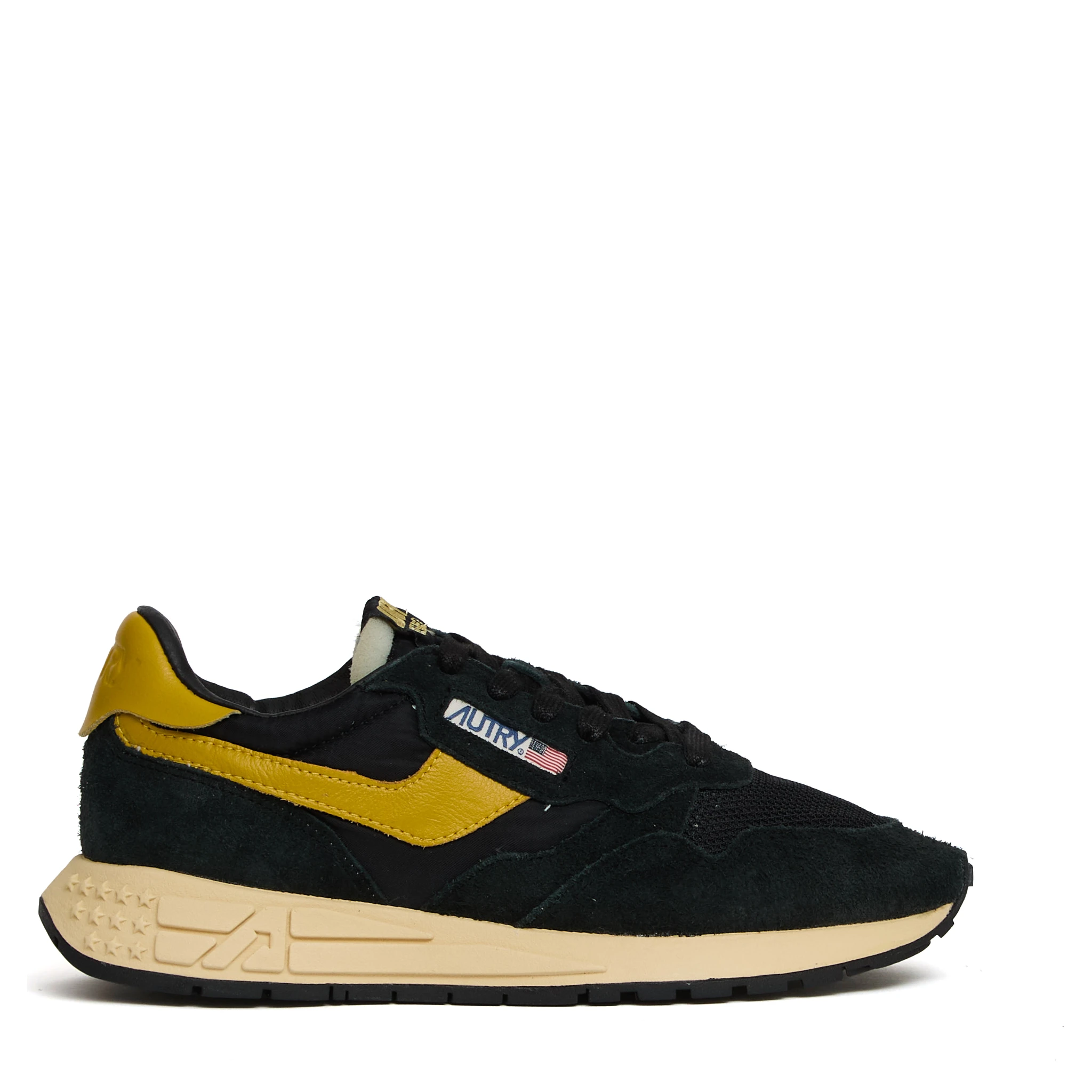 Sneakers Reelwind Low In Nylon E Suede Nero, Giallo