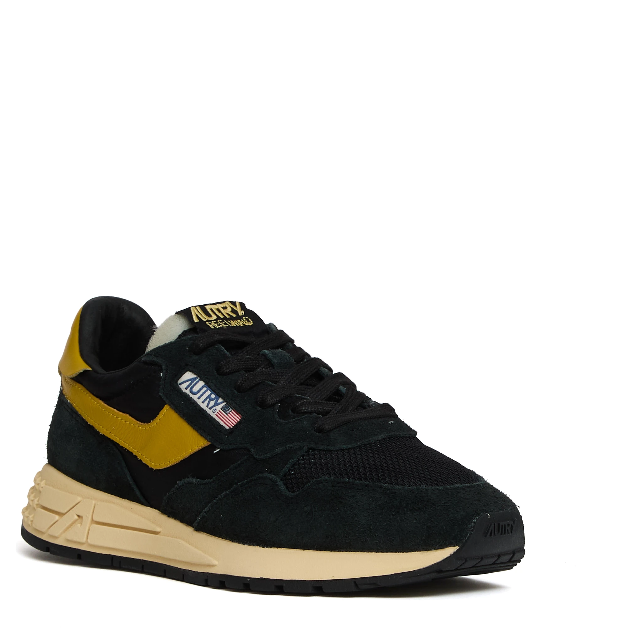 Sneakers Reelwind Low In Nylon E Suede Nero, Giallo
