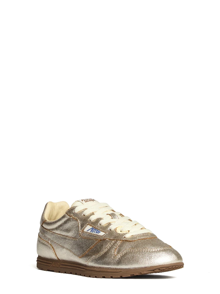 Sneakers Windspin Low In Pelle Laminata Platino, Ivory alternative
