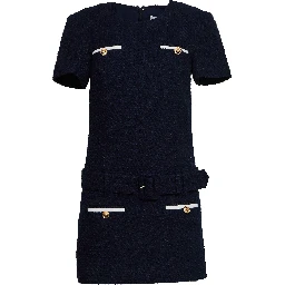 Navy Boucle Mini Dress