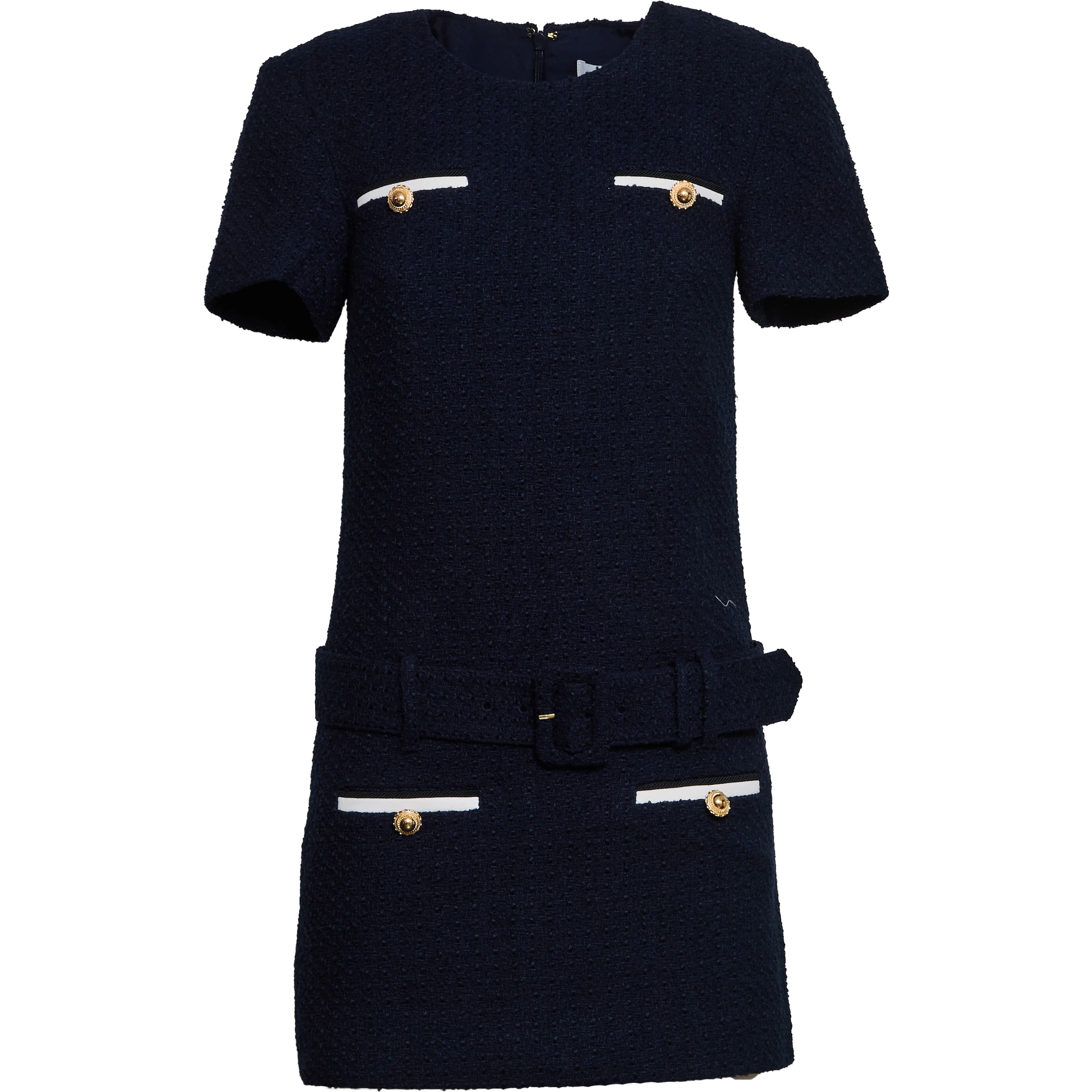 Navy Boucle Mini Dress