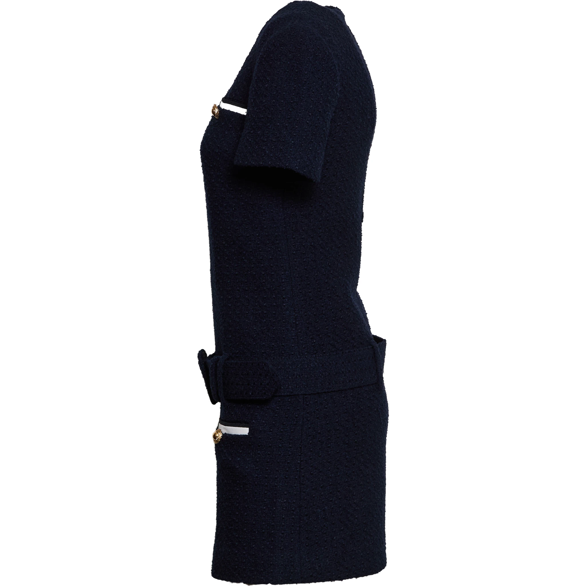 Navy Boucle Mini Dress