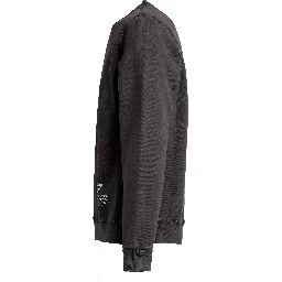 Felpa Girocollo Nera Con Stampa