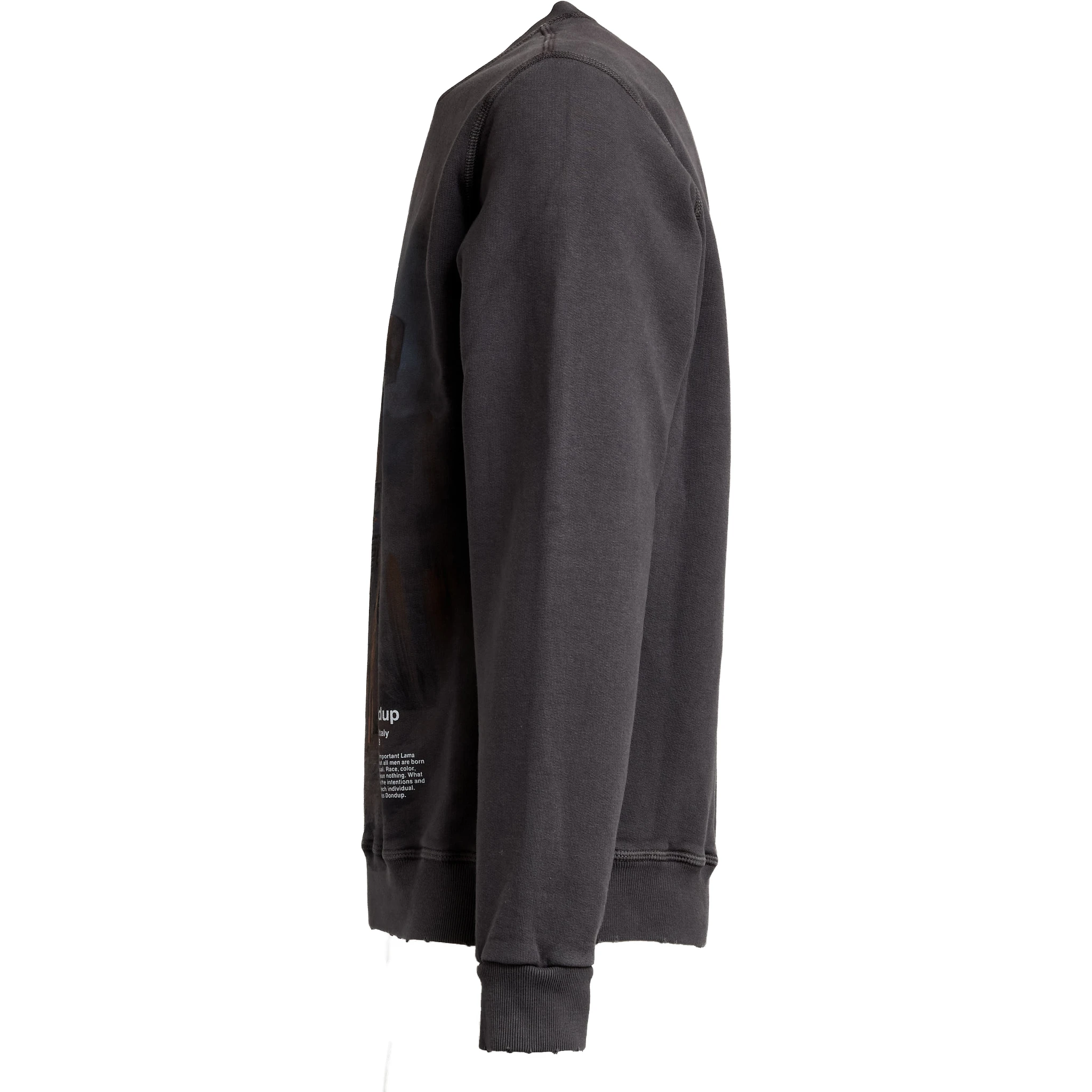 Felpa Girocollo Nera Con Stampa