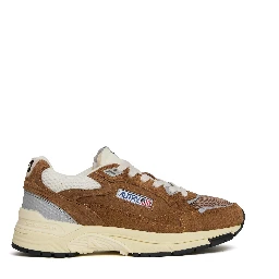 Sneakers Hyperway In Mesh E Suede Cigar, Argento