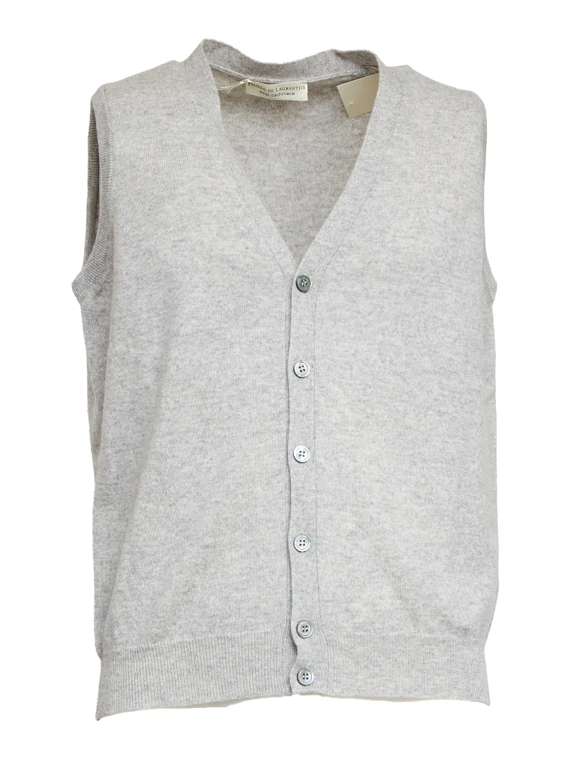 Gilet Con Bottoni In Lana, Cashmere