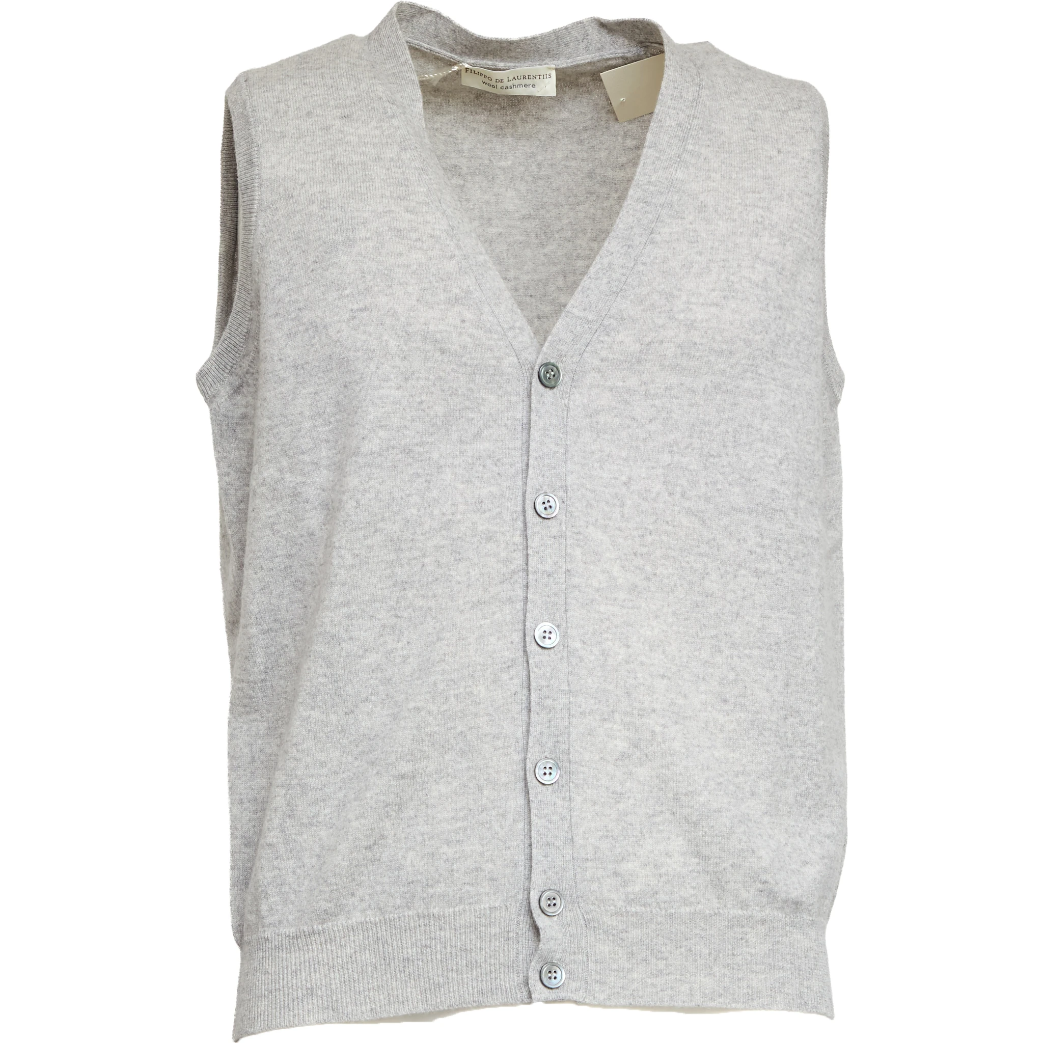Gilet Con Bottoni In Lana, Cashmere