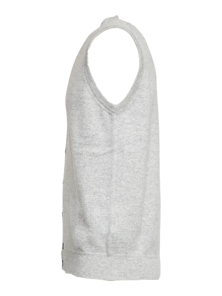 Gilet Con Bottoni In Lana, Cashmere alternative