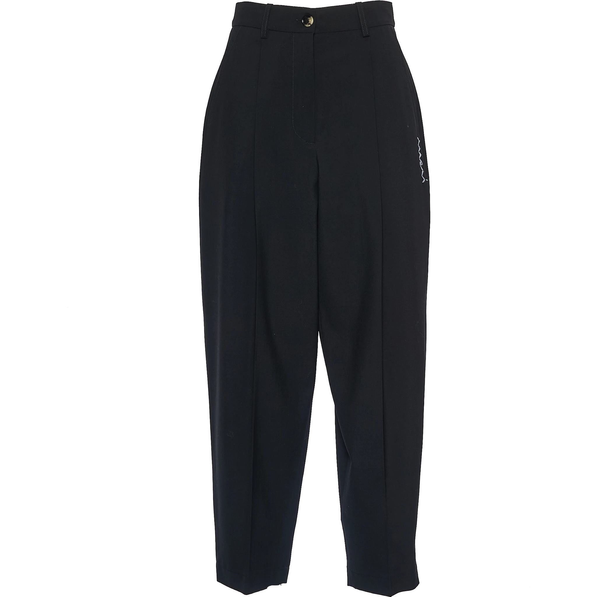 Pantaloni Dritti Con Ricamo