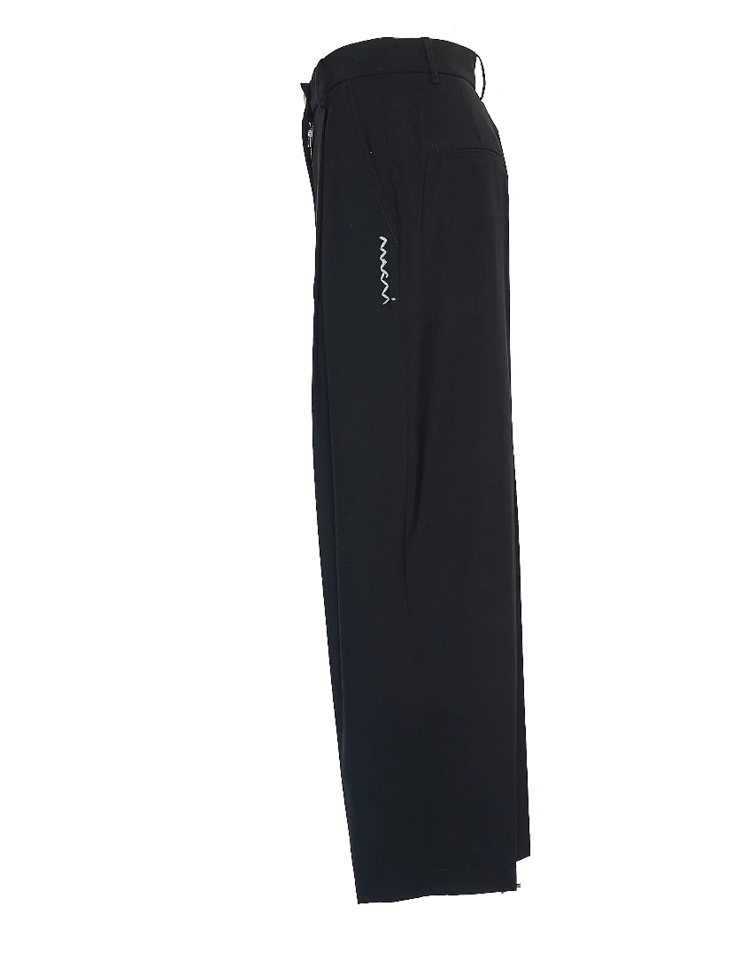 Pantaloni Dritti Con Ricamo