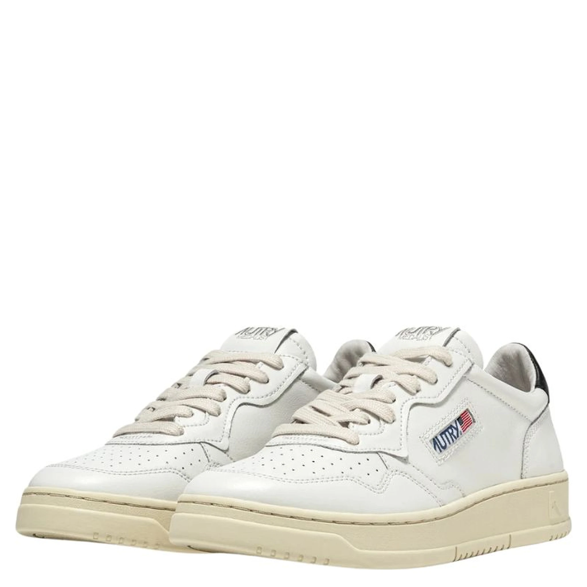 Sneakers Medalist Low In Pelle Bianca, Nera