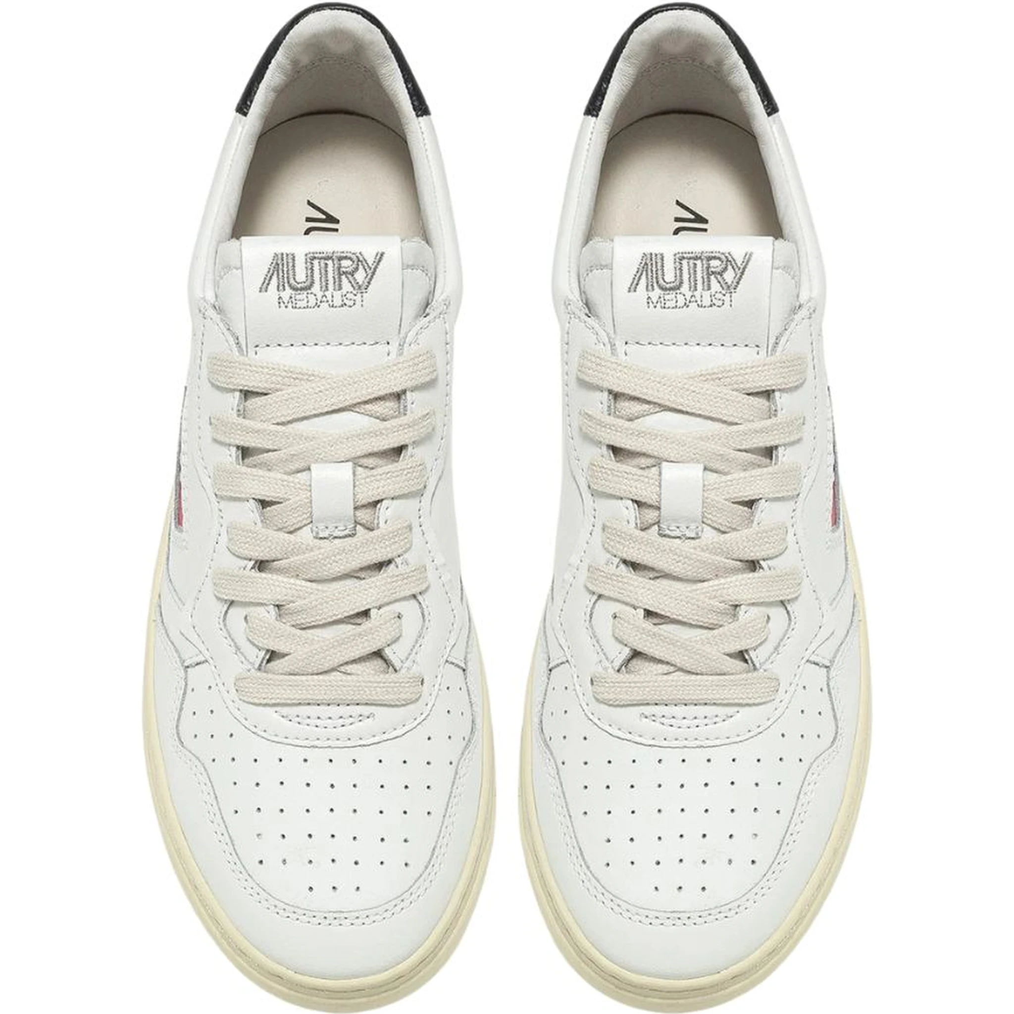 Sneakers Medalist Low In Pelle Bianca, Nera