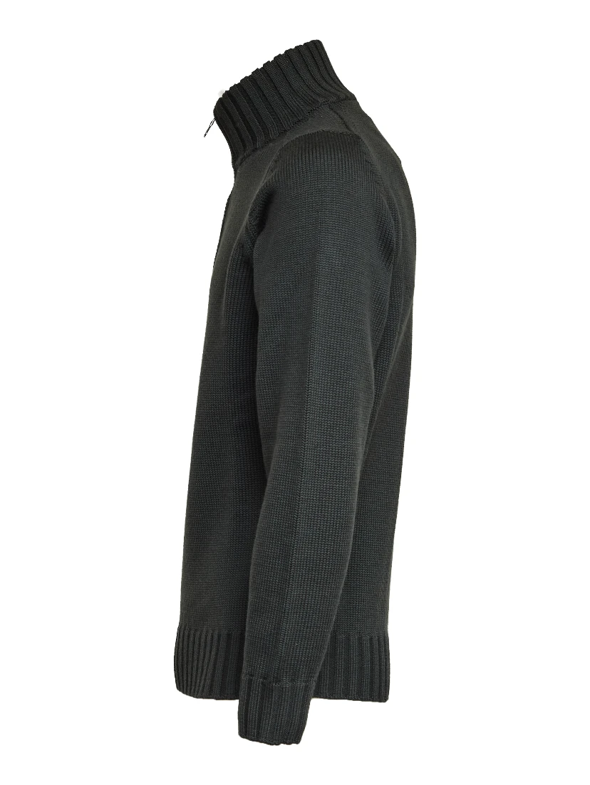 Maglia Mezza Zip In Lana Merino